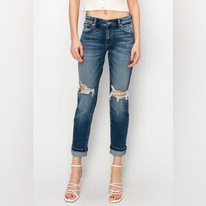Artemis Vintage Natalia Mid Rise Boyfriend Jeans AT1113BFD  Blue Size 7